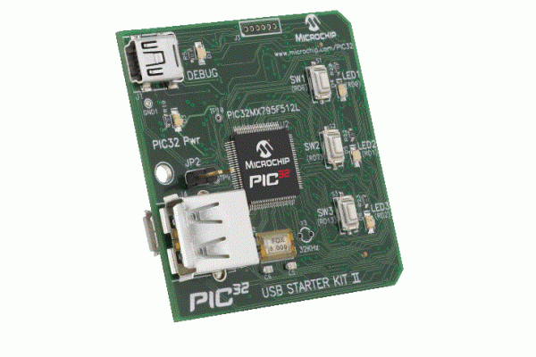 Placa de Desenvolvimento Microchip DM320003-2 PIC32 com USB para iniciantes 